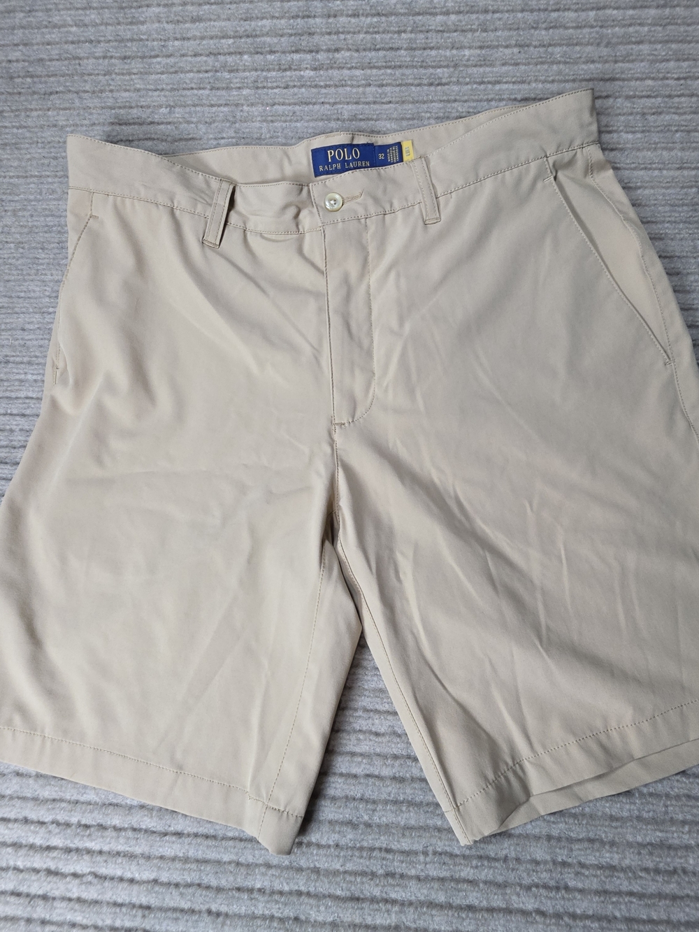 Polo Ralph Lauren Performance Shorts Men 32 Beige Classic Fit Stretch Chino